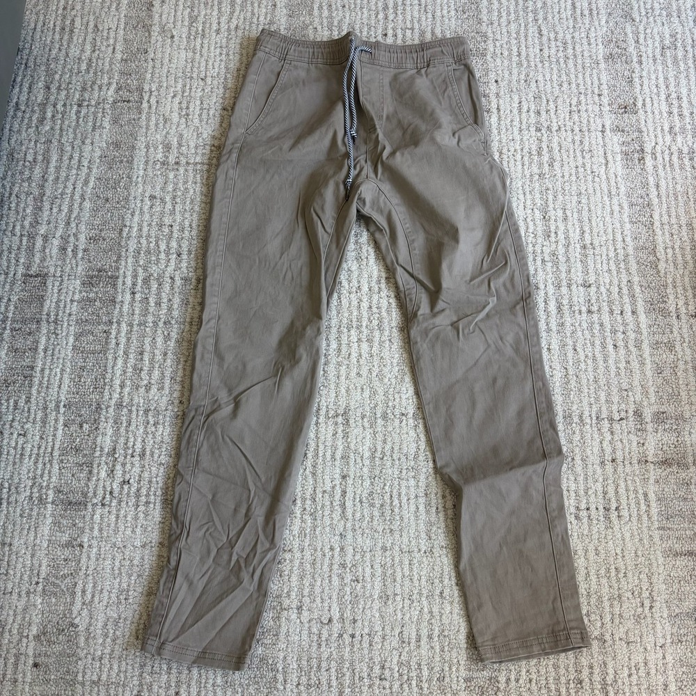 Charles and a Half Mens Jogger Pants Khaki Tan Elastic Waist Drawstring Size M